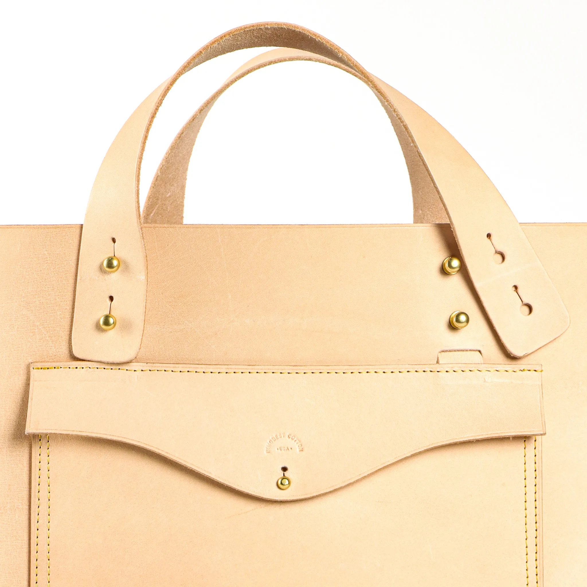 Leather Bucket Tote | Undyed