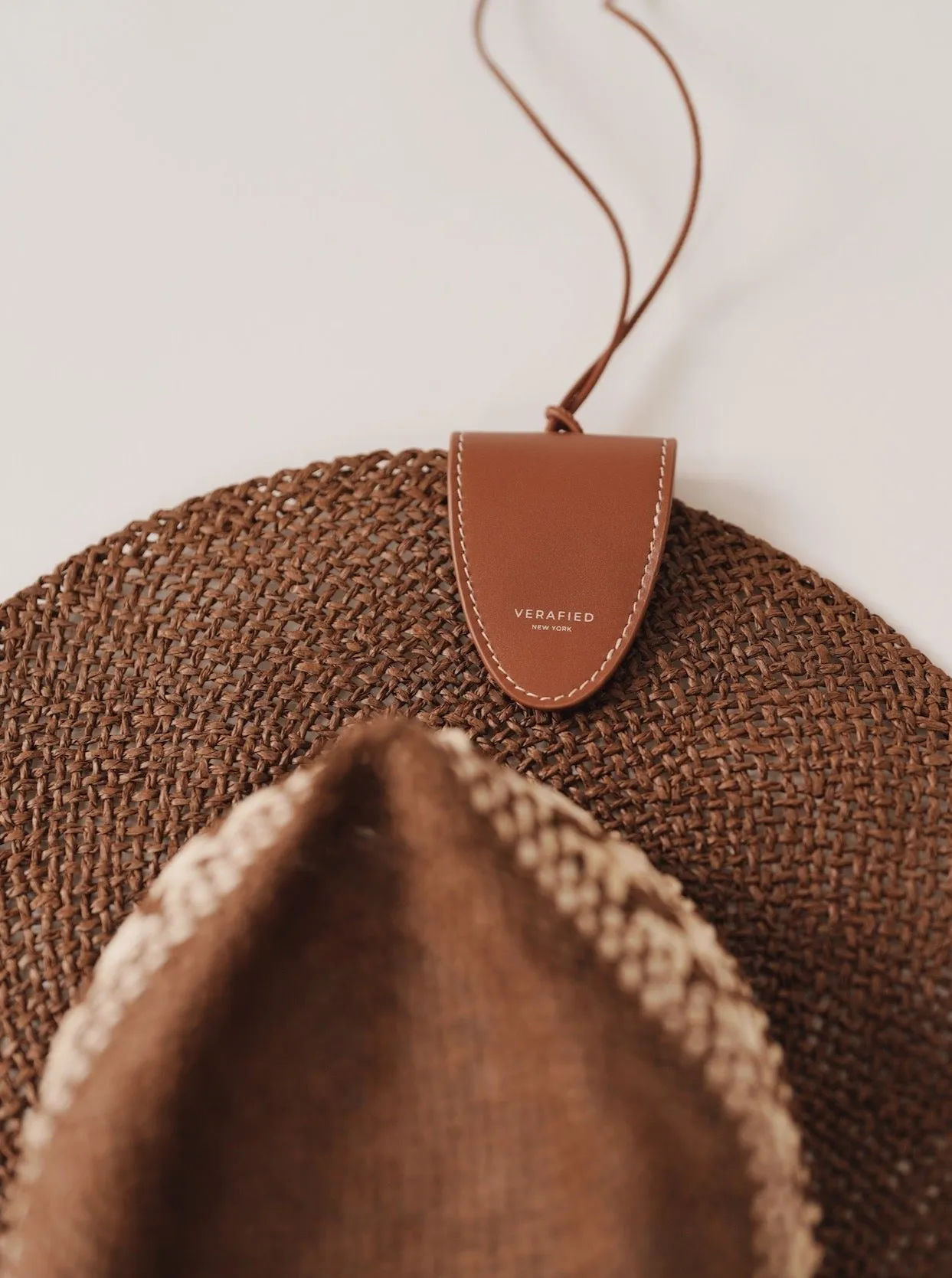 Leather-trimmed Raffia Bucket Bag