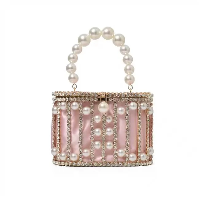 Lisa Pearl Beaded Clutch Bridal Handbag