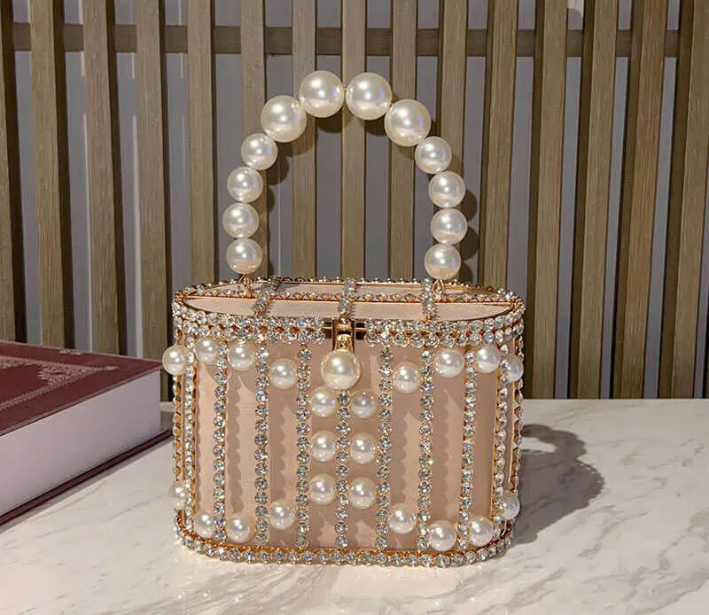 Lisa Pearl Beaded Clutch Bridal Handbag