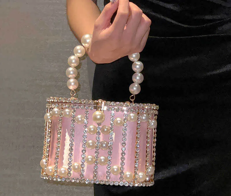 Lisa Pearl Beaded Clutch Bridal Handbag