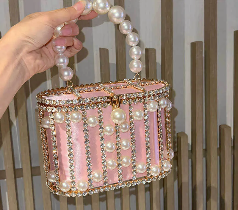 Lisa Pearl Beaded Clutch Bridal Handbag