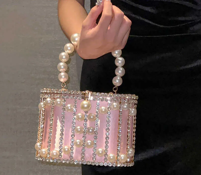 Lisa Pearl Beaded Clutch Bridal Handbag