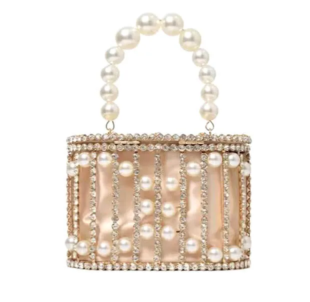 Lisa Pearl Beaded Clutch Bridal Handbag