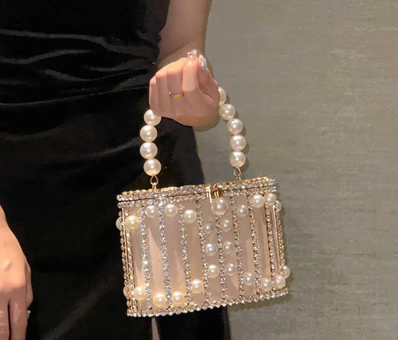 Lisa Pearl Beaded Clutch Bridal Handbag