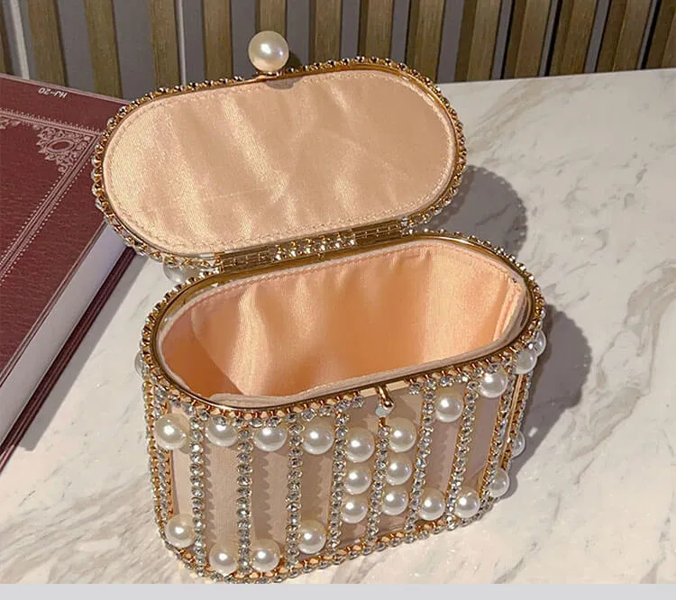 Lisa Pearl Beaded Clutch Bridal Handbag