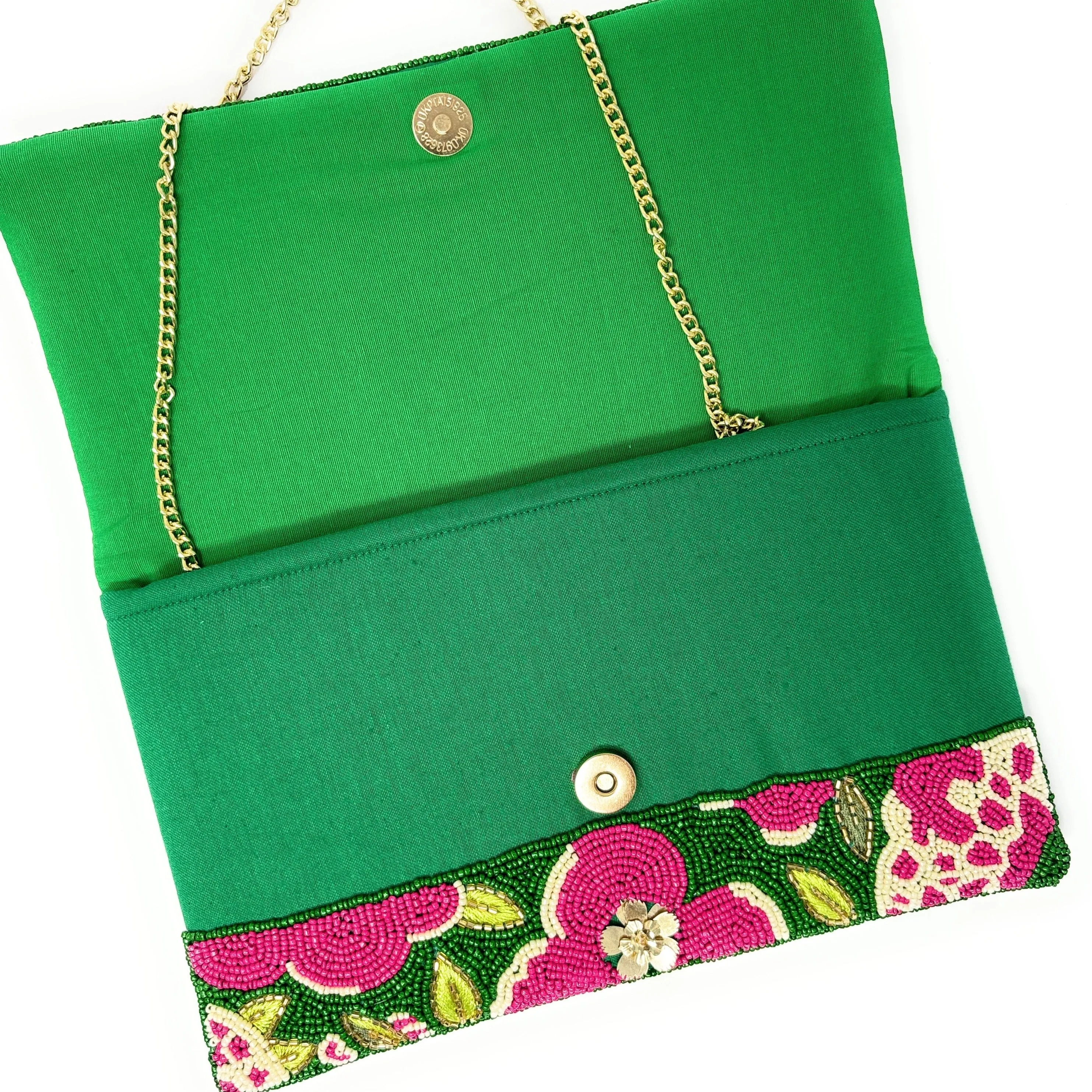 Olivia Beaded Floral Clutch Purse