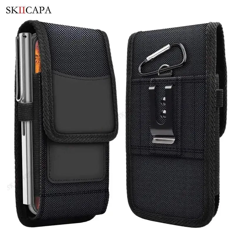 Oxford Cloth Leather Waist Pouch for Samsung S24 Ultra Plus with Belt Clip - Holster Bag for Galaxy A15, A05S, A05, A25