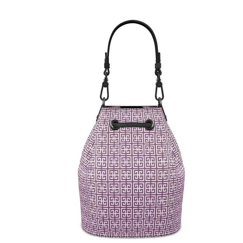 Purple Greek Key Bucket Bag