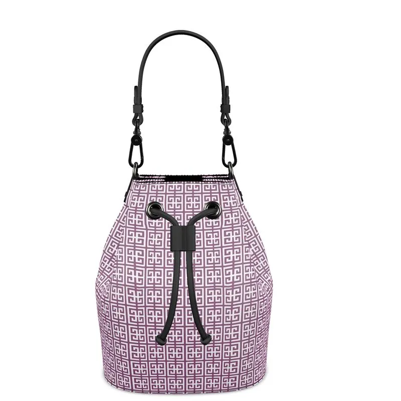 Purple Greek Key Bucket Bag