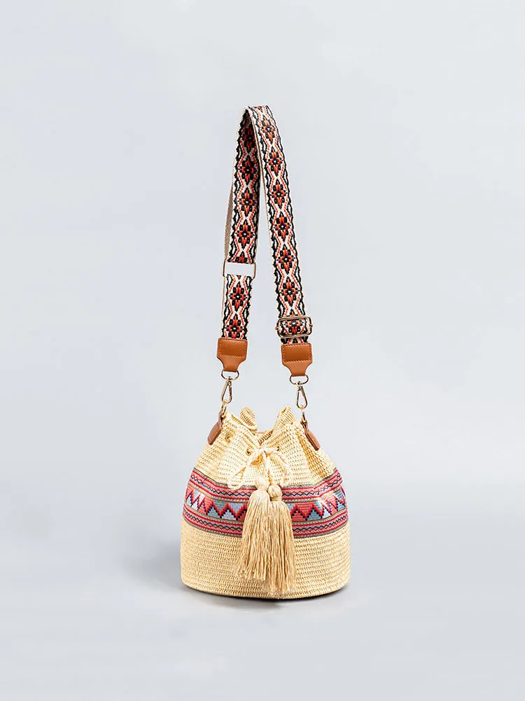 Straw Woven Bucket Bag