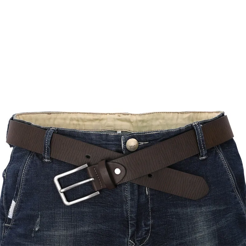 Strip Brown Cracked Needle Buckle Belt