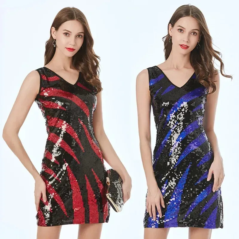 Stunning Gatsby Sequin Night Out Bodycon Mini Dress