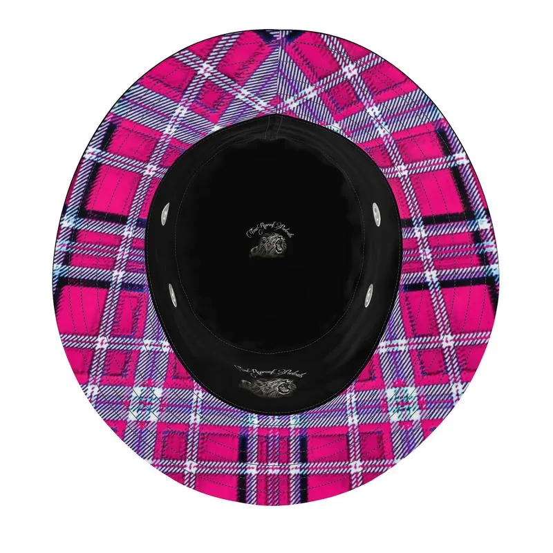 TRP Twisted Patterns 06: Digital Plaid 01-04A Designer Wide Brim Bucket Hat