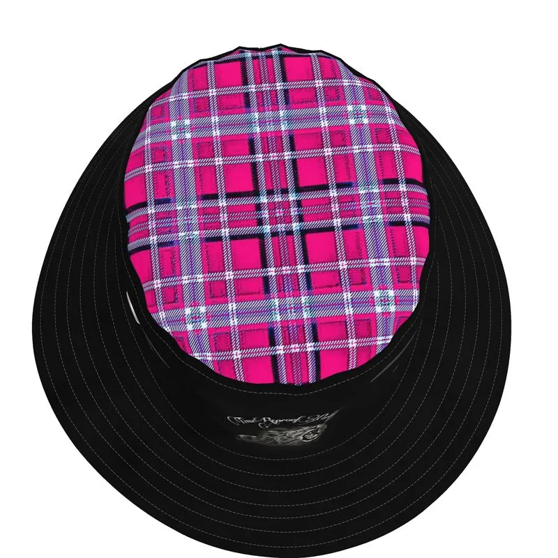 TRP Twisted Patterns 06: Digital Plaid 01-04A Designer Wide Brim Bucket Hat