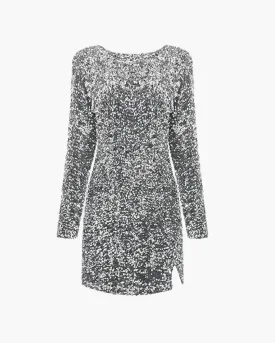 Velata – Sparkling fabric – Long-sleeve mini dress