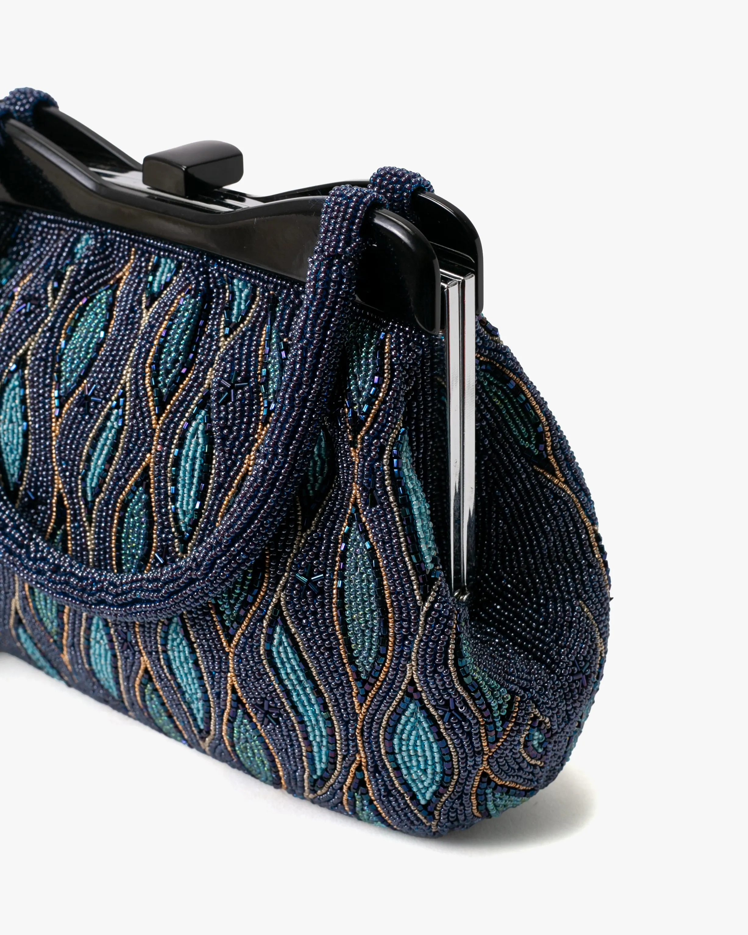 Vintage Bag, Purse, Beaded, Blue Waves