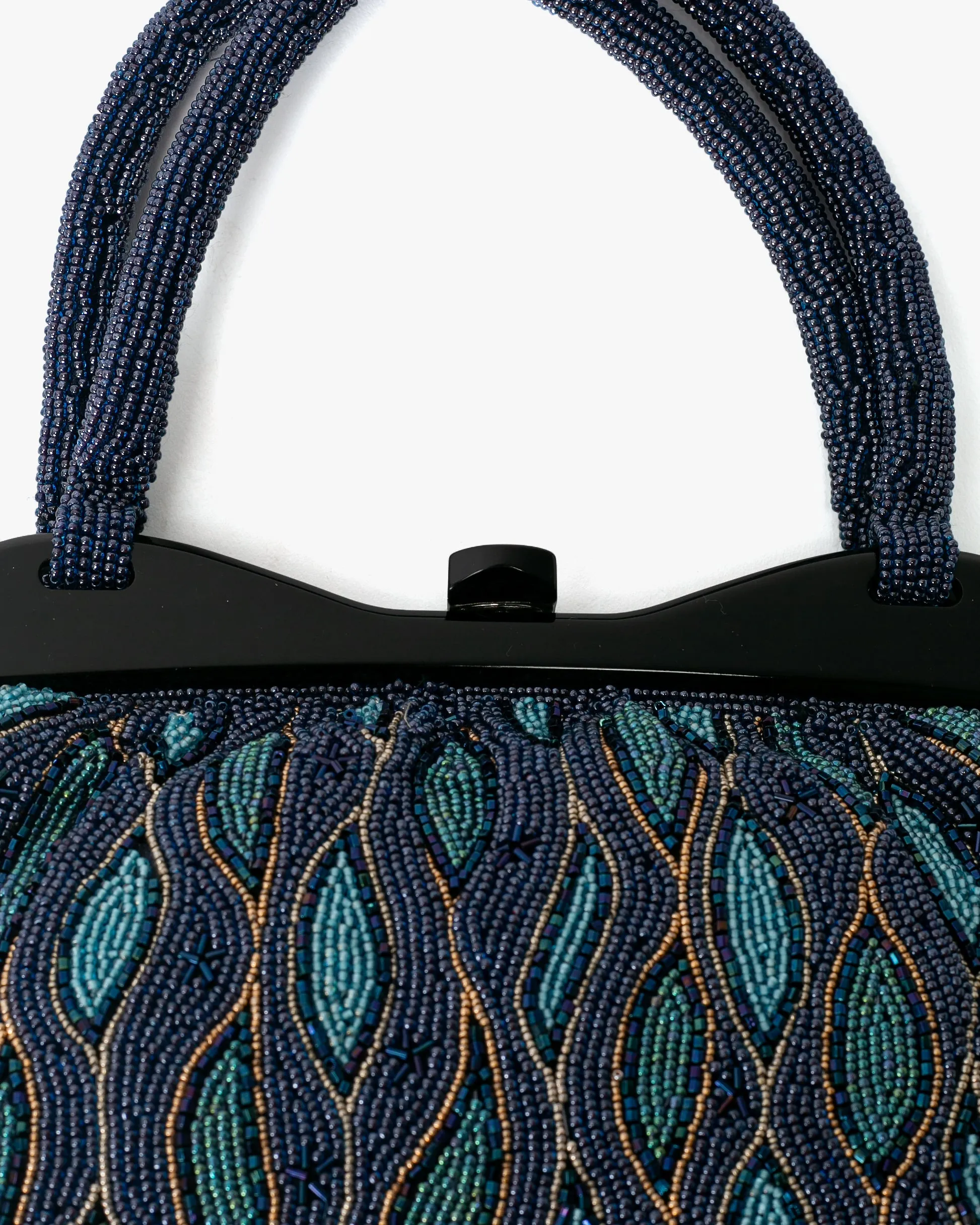 Vintage Bag, Purse, Beaded, Blue Waves